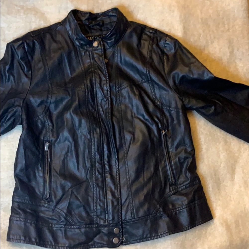 Large Bernardo faux leather scuba jacket.